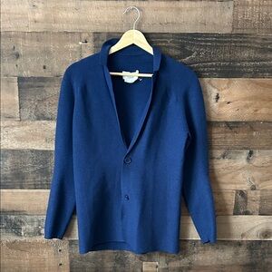 Ministry of Supply 3D Knit Blazer Women's XS Navy Technical Sweater Jacket